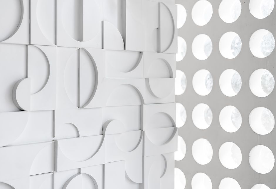 Layered photo art adds dimension to walls