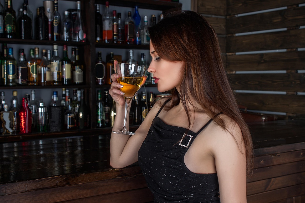 Stylish vintage-modern wine bar design.